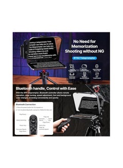 Ulanzi Ulanzi RT02 Foldable & Portable Teleprompter for Camera, Mobile Phone, Tablet, Broadcast, Presentations | Easy to Use w/ Cold Shoe Extension | 58/67/72/77/82mm Lens Adapter Rings + Bluetooth Remote  - Image 2