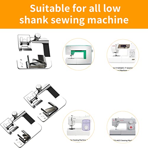 ANYQOO 3 Sizes Rolled Hem Pressure Foot Sewing Machine Presser Foot Hemmer Foot Set (1/2 Inch, 3/4 Inch, 1 Inch) for Singer, Brother, Janome and Other Low Shank Adapter (Rolled Hem Presser Feet) - Image 3