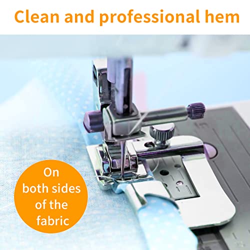 ANYQOO 3 Sizes Rolled Hem Pressure Foot Sewing Machine Presser Foot Hemmer Foot Set (1/2 Inch, 3/4 Inch, 1 Inch) for Singer, Brother, Janome and Other Low Shank Adapter (Rolled Hem Presser Feet) - Image 5