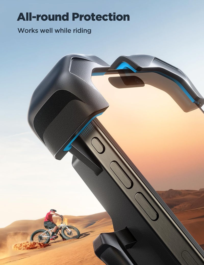 JOYROOM Motorcycle Phone Mount, [1s Auto Lock][100mph Military Anti-Shake] Bike Phone Holder for Bicycle, [10s Quick Install] Handlebar Phone Mount, Compatible with iPhone, Samsung, All Cell Phone - Image 3