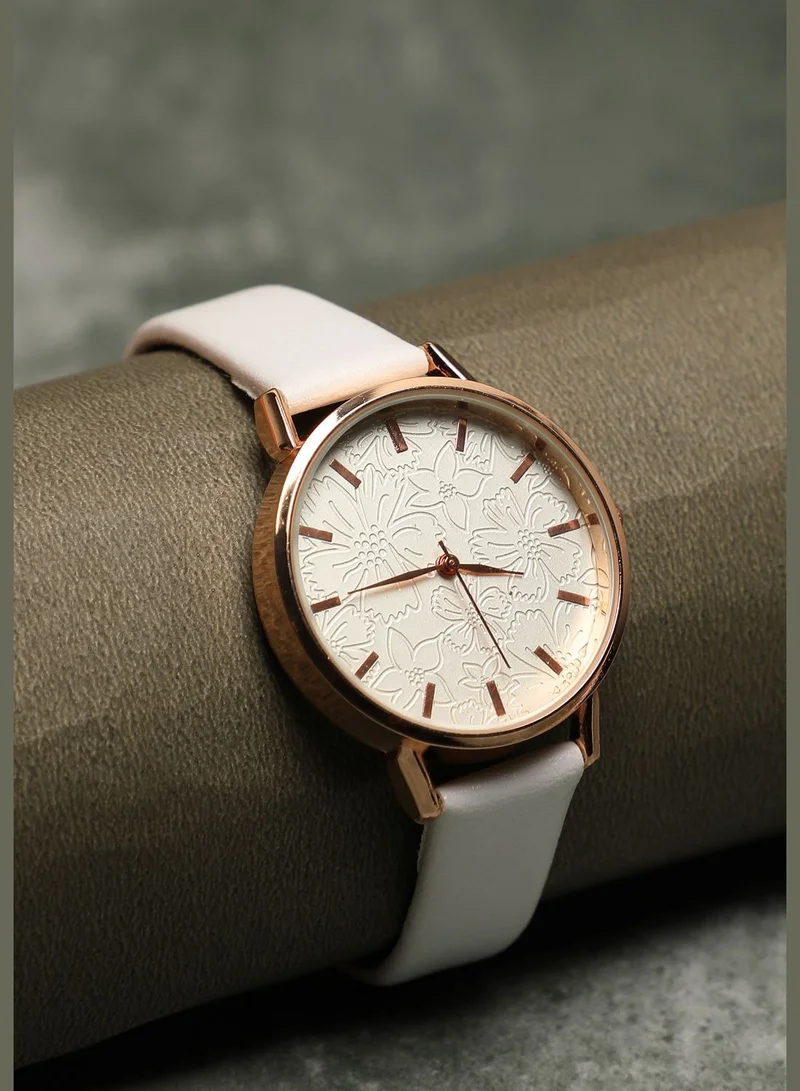 Haute Sauce Leather Strap Analog Watch
