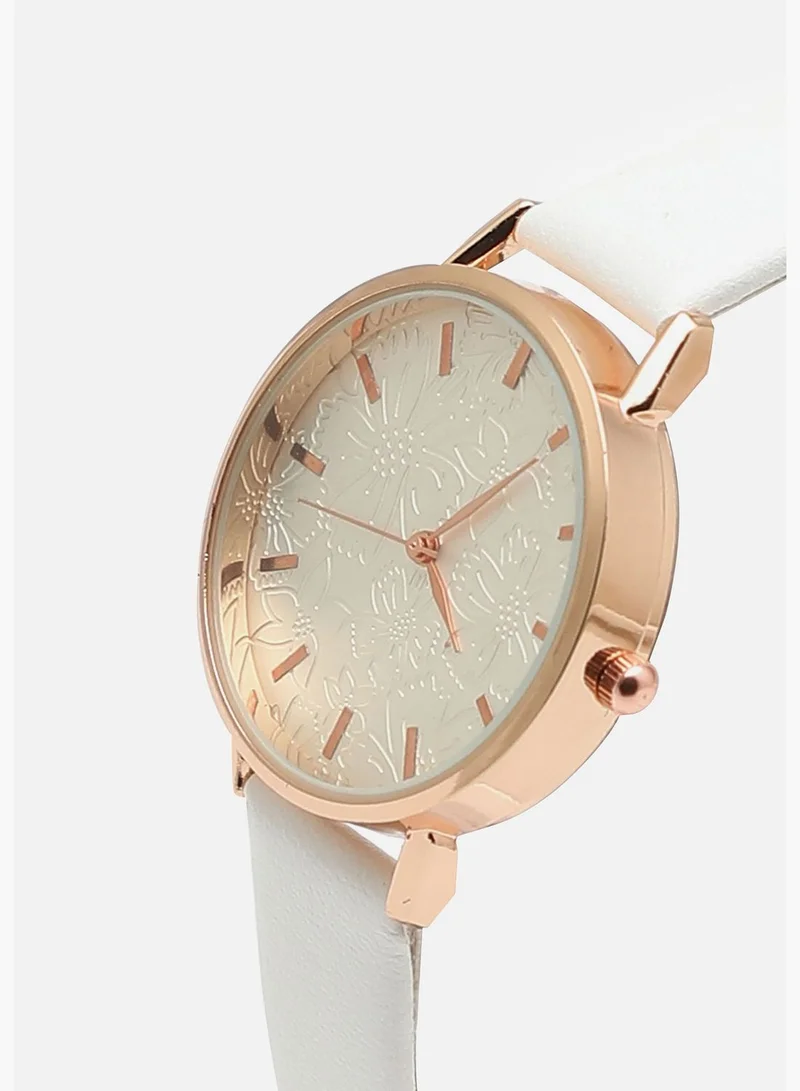 Haute Sauce Leather Strap Analog Watch