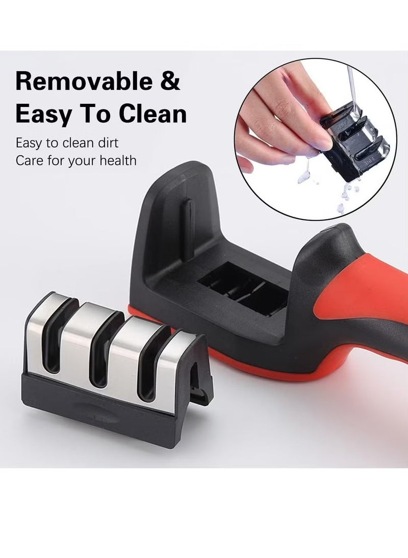 ELTRAZONE Knife Sharpener for Sharpening & Polishing Kitchen Knives – Includes Straight Knives, Household Knives, and Chef's Choice Knives – Easy Manual Sharpening Tool  - Image 3