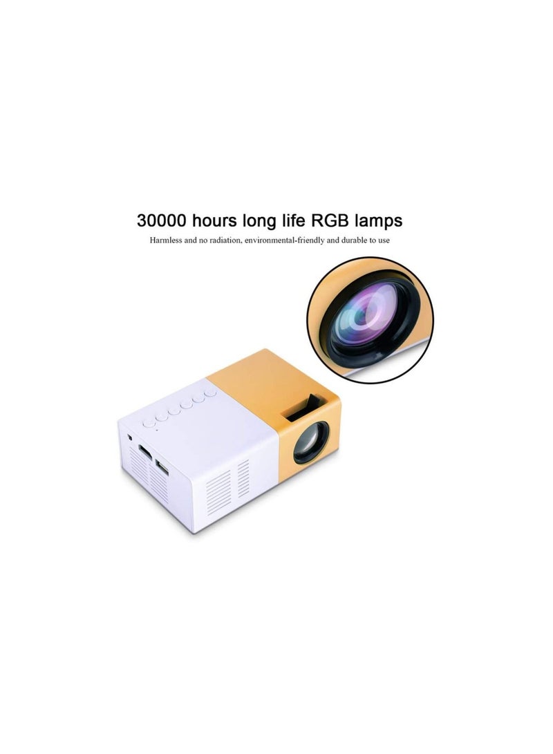 YG300 YG - 300 LCD Projector Full HD 1080P Mini Portable Home Theather Cinema LED Projector For Video Media Player 40181 Yellow
