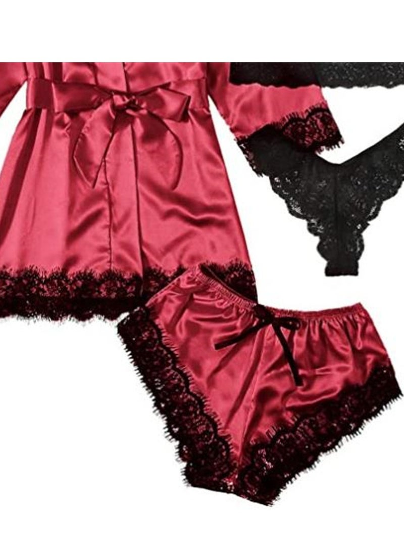 4pcs pajamas women's home pajamas lace pajamas set  - Image 4
