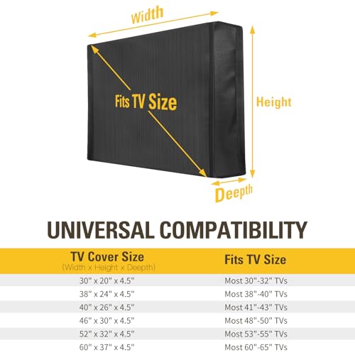 Mounting Dream Outdoor TV Cover Weatherproof with Bottom Cover for 30-32 inch TV, Waterproof and Dustproof TV Screen Protectors with Remote Control Pocket for Outside LED, LCD, OLED Flat Screen TVs - Image 2
