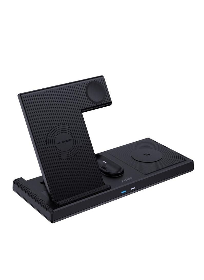 Yesido - 18W 4-in-1 Fast Charging Folding Wireless Adapter For Apple Devices - DS13 - Image 1