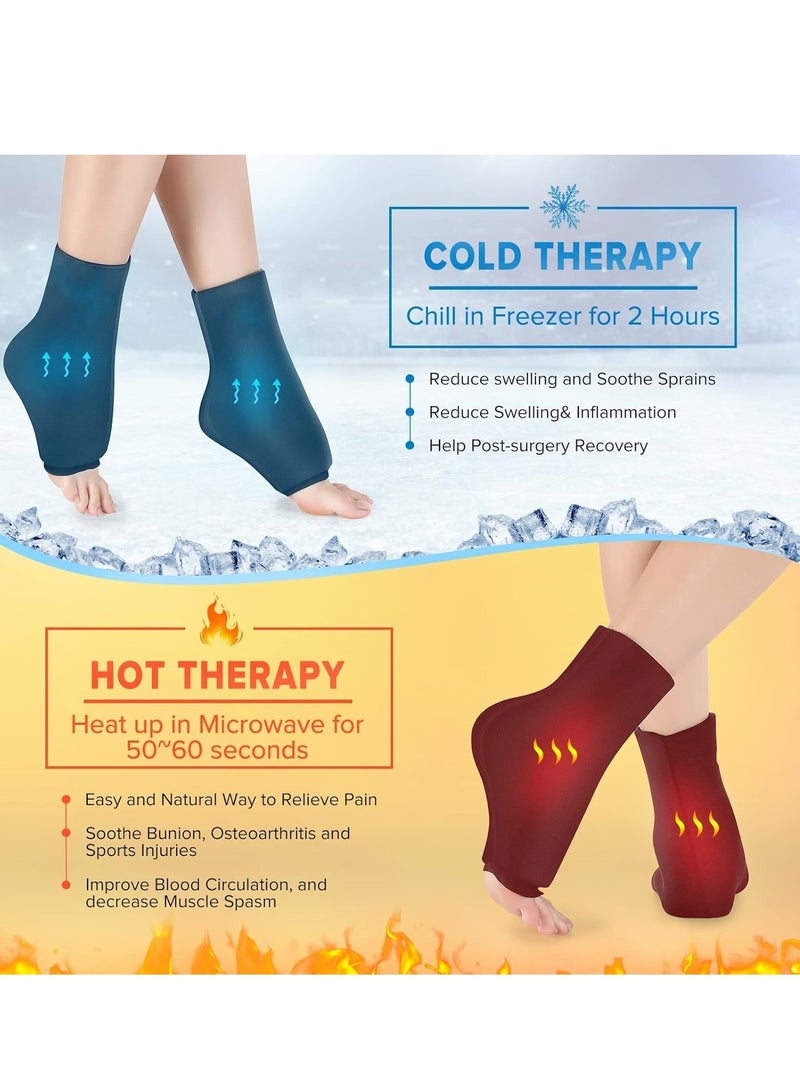 Reusable Ice Pack Ankle Wrap, Hot  Cold Therapy Compression Sleeve, Suitable for Achilles Tendonitis, Plantar Fasciitis, Sprains, Swelling, and Pain Relief (Single Pack) - Image 4