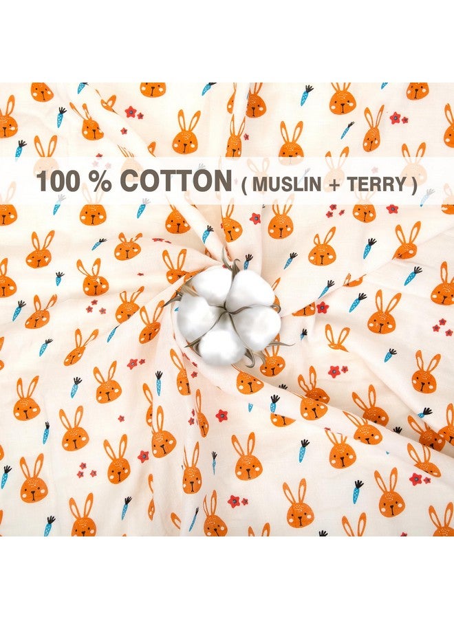 مي مي منشفة أطفال فائقة الامتصاص من Mee Mee مصنوعة من القطن بنسبة 100% ومكونة من طبقتين وناعمة للغاية لحديثي الولادة | طبقتان من الشاش والوبر | منشفة للأطفال/الأطفال الصغار/الرضع/الأطفال الصغار | عبوة من قطعة واحدة مطبوعة برسومات أرنب 75×100 سم - Image 3