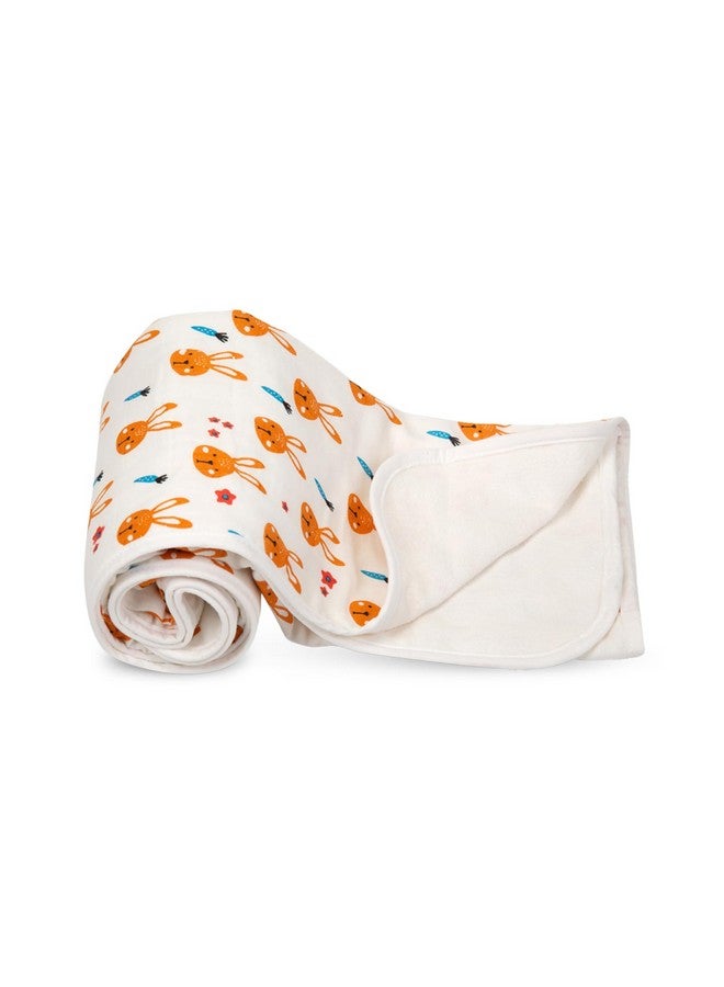 مي مي منشفة أطفال فائقة الامتصاص من Mee Mee مصنوعة من القطن بنسبة 100% ومكونة من طبقتين وناعمة للغاية لحديثي الولادة | طبقتان من الشاش والوبر | منشفة للأطفال/الأطفال الصغار/الرضع/الأطفال الصغار | عبوة من قطعة واحدة مطبوعة برسومات أرنب 75×100 سم - Image 1