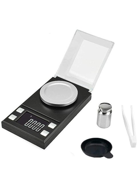 Digital Milligram Jewelry Scale 50g / 0.001g Reloading,High-Precision Pocket Scale,Tare & PCS Function, LCD Display with Calibration Weights and Batteries