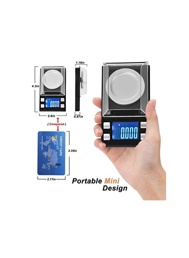 PROMASS - Digital Milligram Jewelry Scale 50g / 0.001g Reloading,High-Precision Pocket Scale,Tare & PCS Function, LCD Display with Calibration Weights and Batteries - Image 1