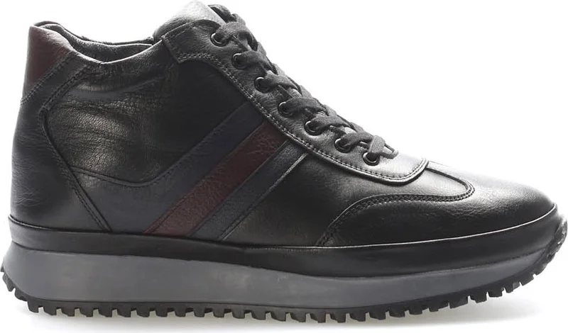 Fast Step Men's Genuine Leather and Fur Inside, Water and Cold Resistant Non-Slip Sole Winter Sports Boots 722KMA685
