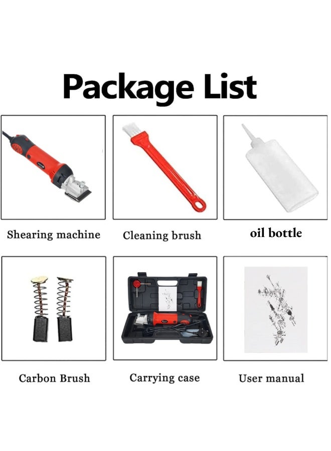 جيرزون مجموعة قص شعر الخيل الكهربائية للعناية بالحيوانات للخيول والماعز والمهر والماشية، 1000 واط، 6 سرعات، مقص احترافي للخيول، مع ملحقات وصندوق أدوات - Image 3