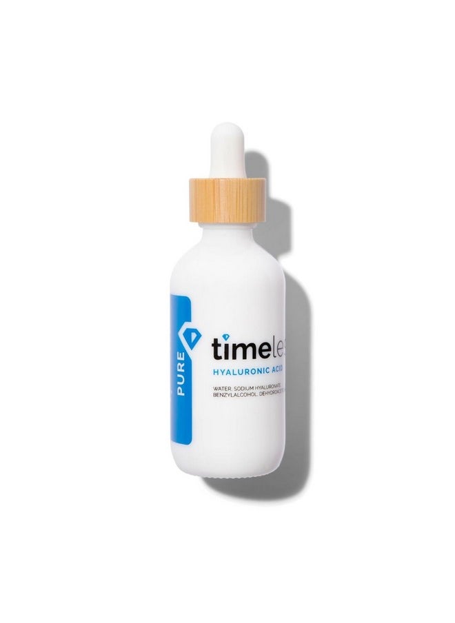 تايملس سكين كير سيروم حمض الهيالورونيك النقي ١٠٠٪ من Timeless Skin Care - سيروم مرطب للوجه للعناية الشخصية - سيروم حمض الهيالورونيك خالٍ من العطور للعناية بالبشرة - ٢ أونصة  - Image 1