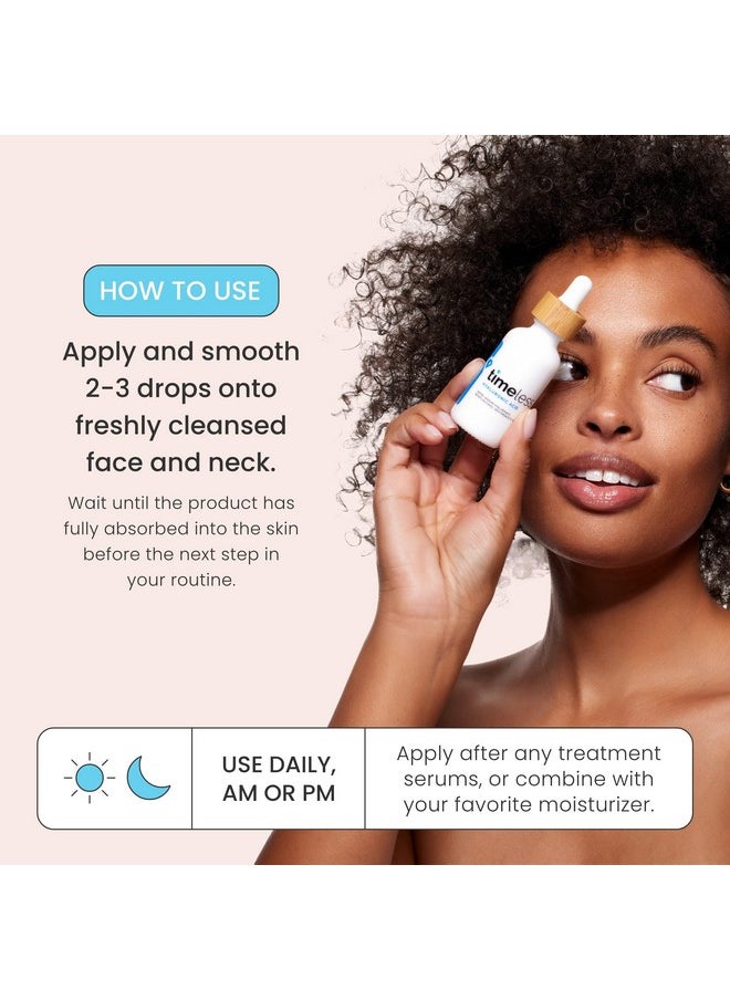 تايملس سكين كير سيروم حمض الهيالورونيك النقي ١٠٠٪ من Timeless Skin Care - سيروم مرطب للوجه للعناية الشخصية - سيروم حمض الهيالورونيك خالٍ من العطور للعناية بالبشرة - ٢ أونصة  - Image 5