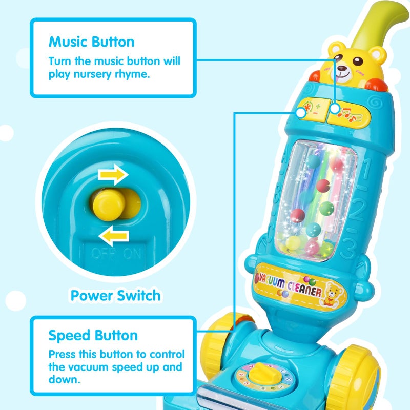  FS FS Kids Vacuum Cleaner Toy for Toddler with Lights & Sounds Effect & Ball-Popping Action â€“ Pretend Play Housekeeping Toys Great Gifts for Toddlers, Boys and Girls, Ages 2 3 4 Years Old - Image 4