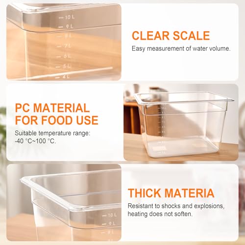 HOMENOTE Sous Vide Container 12 Quart With Lid,BPA Free Complete Accessories For Anova and Most Sous Vide Cookers,Anova Container Kit - Image 4