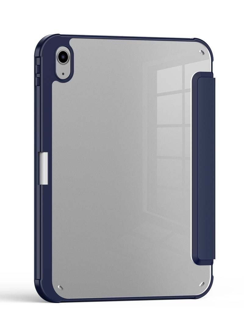 تيرا كفر ايباد تيرا 11 برو 2018/2020/2021/2022مع حامل قلم ذكي غطاء ذكي رفيع بمسند ازرق/شفاف - Image 3