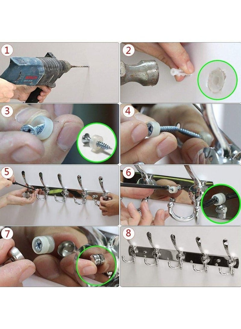 15 Hooks Stainless Steel Coat Robe Hat Clothes Wall Mount Hook Hanger Towel Rack  - Image 5