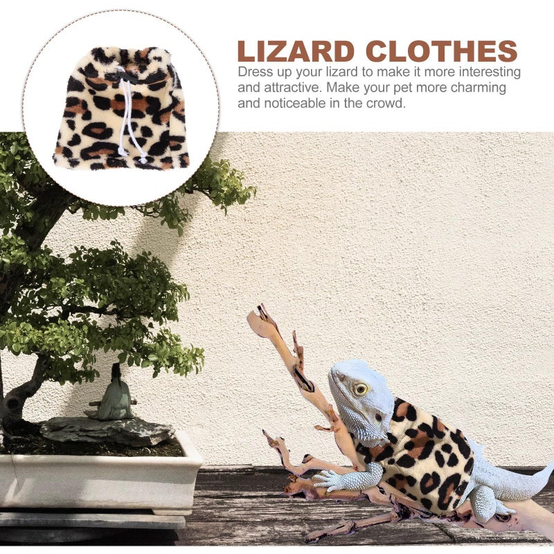 Small Reptile Warm Clothing Leopard Print Outfit For Bearded Dragon Chameleon Pet Costume - Image 4