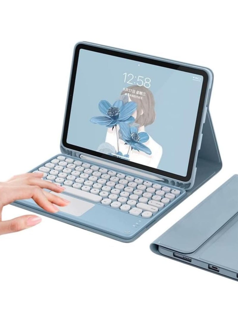 Arabic and English Keyboard Case for Samsung Galaxy Tab S10 Plus/Tab S10+ 12.4-inch (2024) - Touchpad Removable Keyboard - Slim Leather Folding Smart Case - Image 1