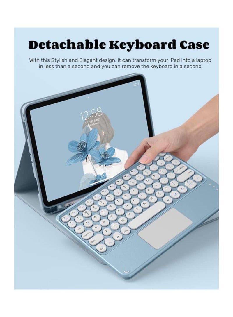 Arabic and English Keyboard Case for Samsung Galaxy Tab S10 Plus/Tab S10+ 12.4-inch (2024) - Touchpad Removable Keyboard - Slim Leather Folding Smart Case - Image 3