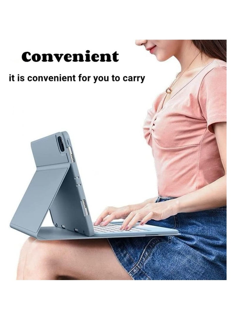 Arabic and English Keyboard Case for Samsung Galaxy Tab S10 Plus/Tab S10+ 12.4-inch (2024) - Touchpad Removable Keyboard - Slim Leather Folding Smart Case - Image 5