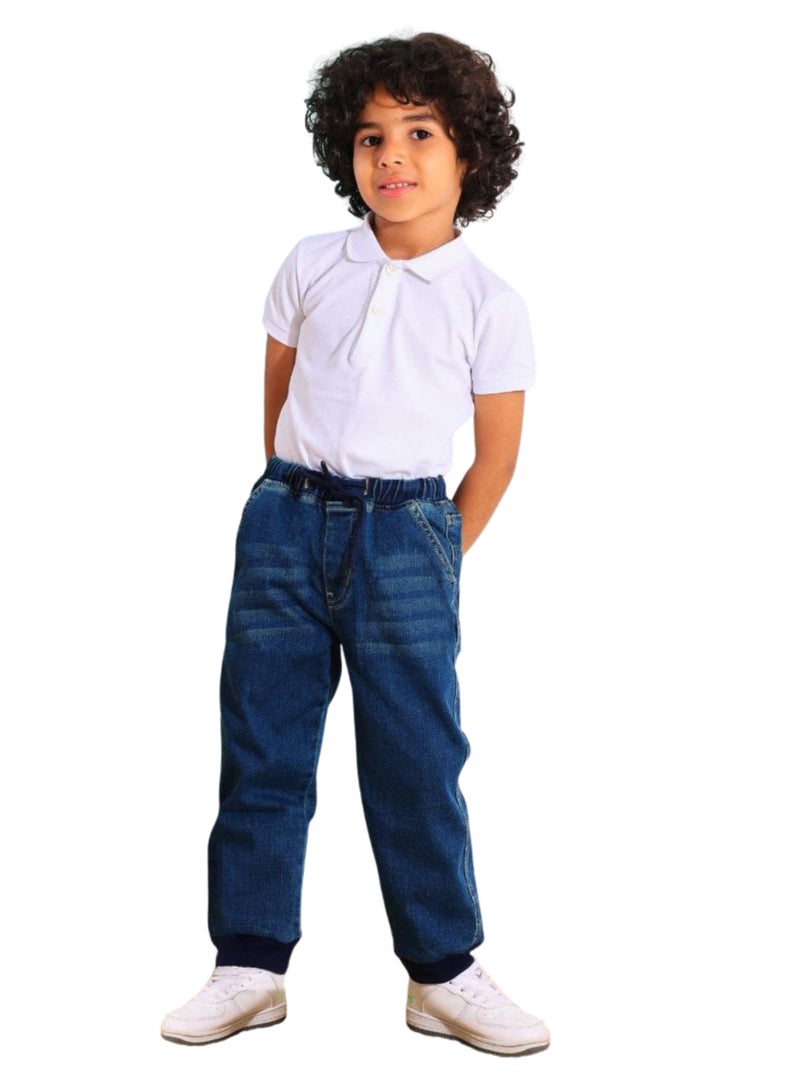 شروال جينز استك اولادى ازرق اللون