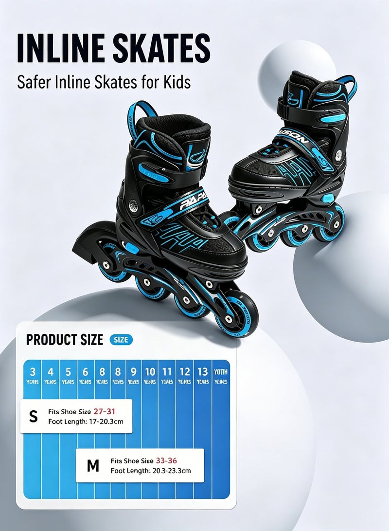 PAPAISON Adjustable Inline Skates Shoes for Kids Illuminating Inline Skates with Light Up Wheels for Beginner Girls and Boys - Image 4