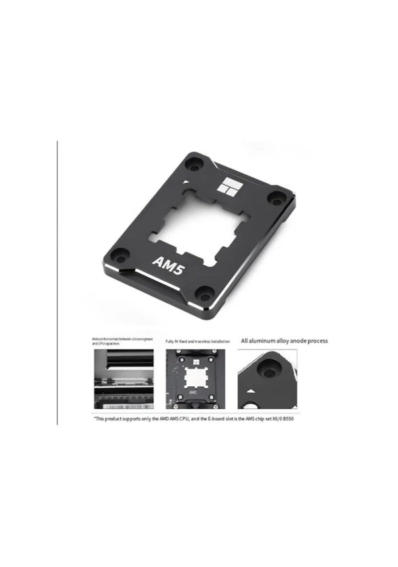 AM5 CPU Cooling Chassis Red Aluminum Alloy Anodized Finish - Full-Coverage Mounting No-Residue Installation Precision Positioning Frame for AMD AM5 Processor Installation - Image 2