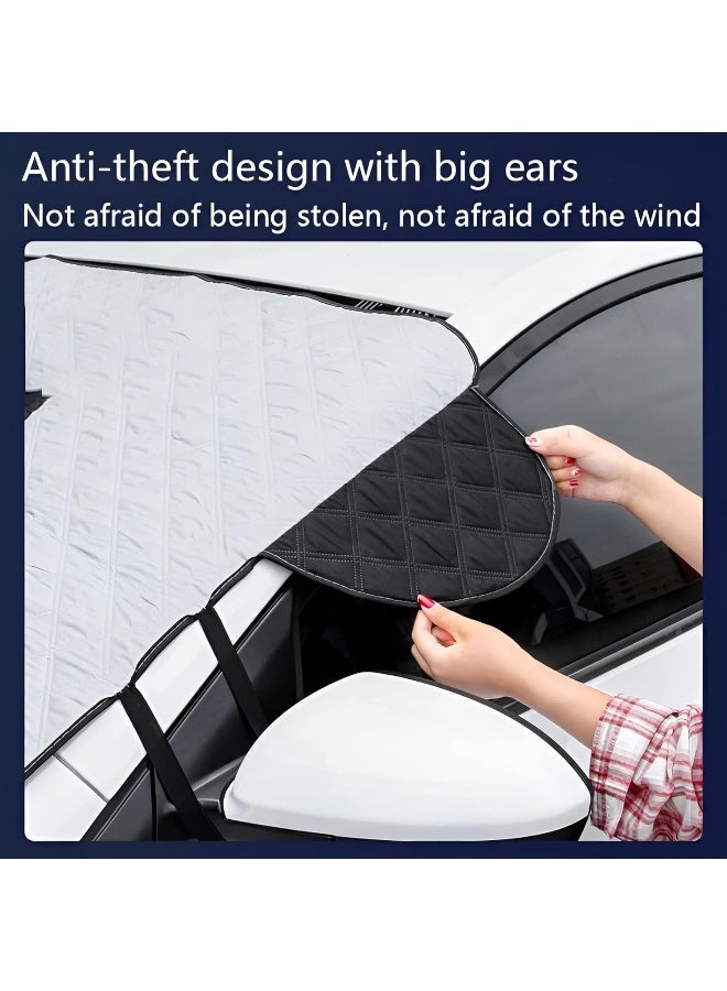 SUITU Windscreen Cover Sun Shade with Husky Dog Design, UV Protective Car Windshield Cover for Heat, Dust, Frost, Snow and Ice, Universal Fit - Image 5