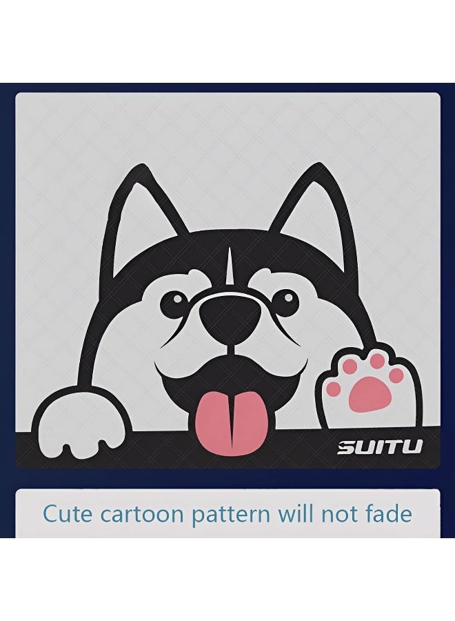 SUITU Windscreen Cover Sun Shade with Husky Dog Design, UV Protective Car Windshield Cover for Heat, Dust, Frost, Snow and Ice, Universal Fit - Image 2