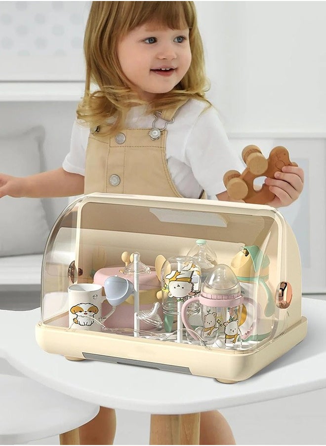 Soft Touch Baby Bottle Dryer Rack With Removable Water Tray Nursing Baby Bottle Storage Box Countertop Rack For Toddler Bottles And Storage Box  - Image 1