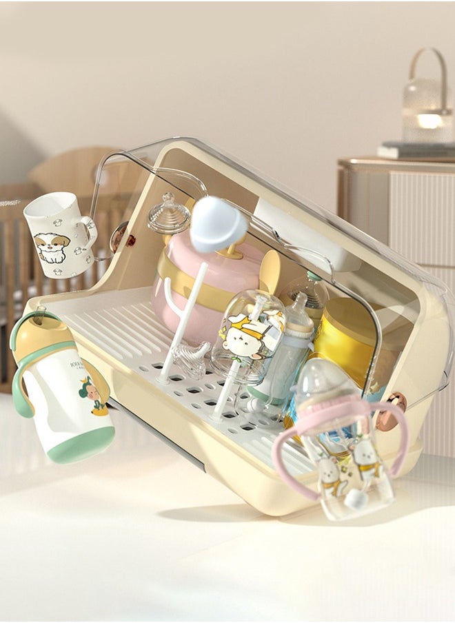 Soft Touch Baby Bottle Dryer Rack With Removable Water Tray Nursing Baby Bottle Storage Box Countertop Rack For Toddler Bottles And Storage Box  - Image 4
