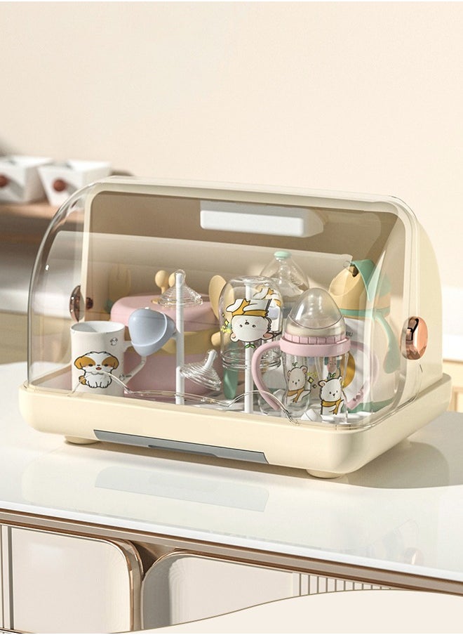 Soft Touch Baby Bottle Dryer Rack With Removable Water Tray Nursing Baby Bottle Storage Box Countertop Rack For Toddler Bottles And Storage Box  - Image 3