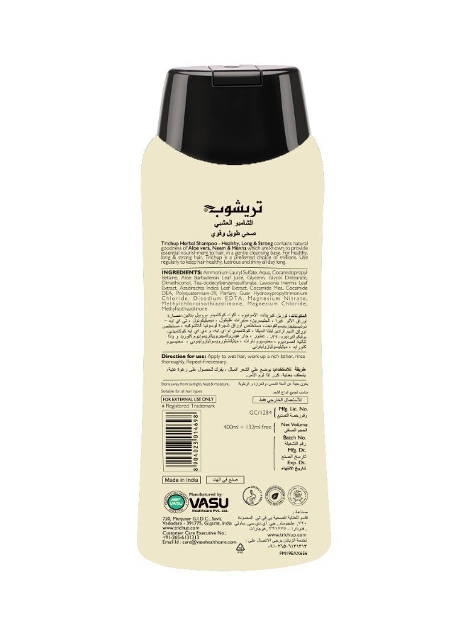 TRICHUP Herbal Shampoo Healthy. Long & Strong 400ml+132ml free - Image 2