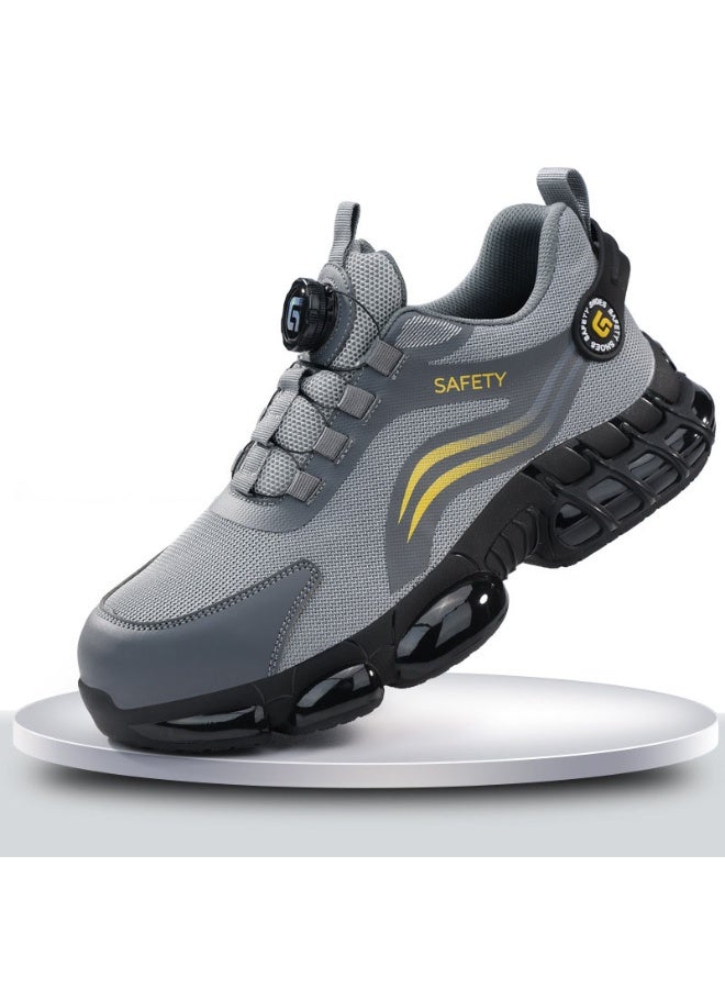NIBEMINENT Rotating Buttons Work Safety Shoes For Men Men Steel Toe Shoes Puncture-Proof Men Work Sneakers Lightweight Protective Boots - Image 1