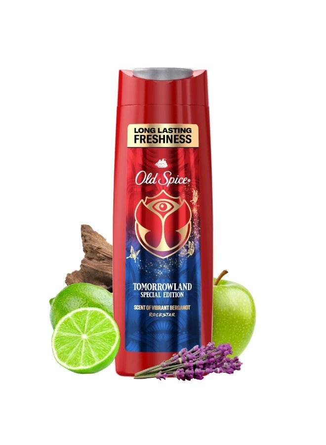 جل استحمام وشامبو 3 في 1 للرجال، إصدار خاص من تومورولاند، برائحة منعشة تدوم طويلاً بجودة العطور، ينظف بعمق الشعر والوجه والجسم، ويمنح البشرة شعوراً لطيفاً برائحة البرغموت النابضة بالحياة، 400 مل