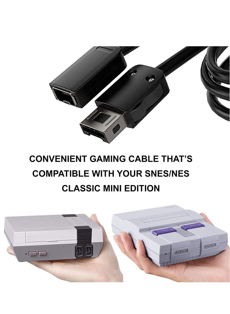 Captaintech 3M/10ft Extension Cable for SNES/NES Edition Classic Controller, Gamepad Extension Cable Compatible with Wii MINI NES(Black) - Image 2