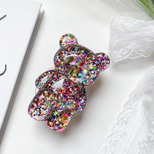 Luhaomisky 1Pc Multicolor Bear Phone Grip Tok Folding Bracket Mobile Phone Finger Holder Mobile Phone Cartoon Foldable Epoxy SequinsCute B 3D Ear Shaped for Desktop Mobile Phone Cell Phones and Accessories - Image 5