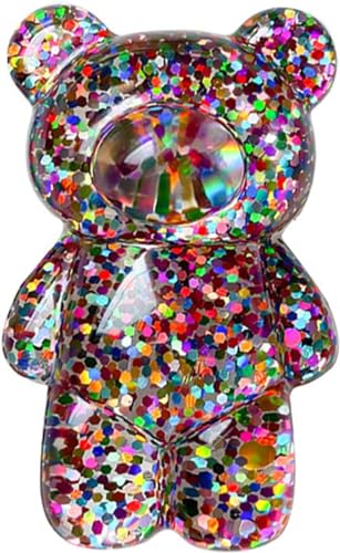 Luhaomisky 1Pc Multicolor Bear Phone Grip Tok Folding Bracket Mobile Phone Finger Holder Mobile Phone Cartoon Foldable Epoxy SequinsCute B 3D Ear Shaped for Desktop Mobile Phone Cell Phones and Accessories - Image 1