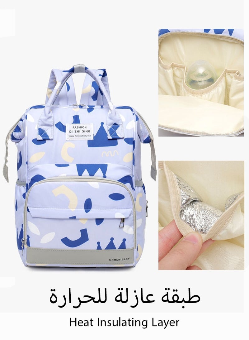 Large Capacity Water-Proof Printed Mommy Portable Maternity Diaper Backpack Bag With Stroller Strap Lightweight Multifunctional Durable Comfortable Diaper Bag for mommy - Image 5