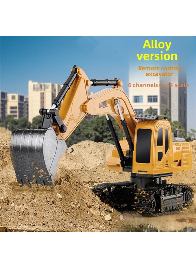 Multi-functional Alloy Remote Control Excavator Toy Wireless Remote Control Excavator Engineering Vehicle Stall Hot Sale Wholesale-Color:【Alloy Version】 6-channel Excavator-Chinese Packaging - Image 3