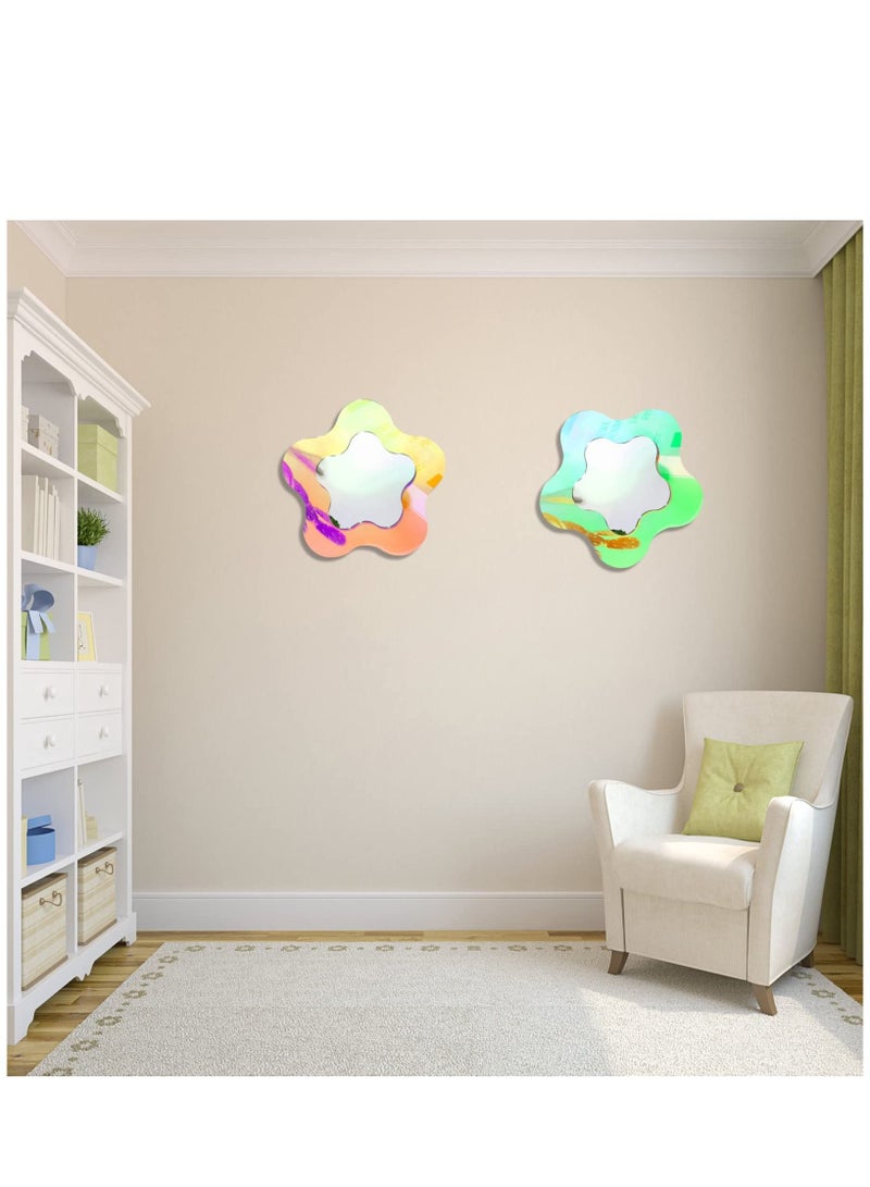 KASTWAVE Irregular Wall Mirror Wavy Acrylic Mirror Room Decor Aesthetic Mirror Amorphic Vanity Retro Mirror for Bedroom Living Room Bathroom Entryway Wall Decor (Five Pointed Star 30 x 30 cm) - Image 5