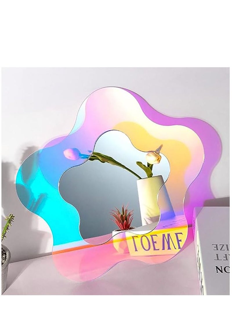 KASTWAVE Irregular Wall Mirror Wavy Acrylic Mirror Room Decor Aesthetic Mirror Amorphic Vanity Retro Mirror for Bedroom Living Room Bathroom Entryway Wall Decor (Five Pointed Star 30 x 30 cm) - Image 2