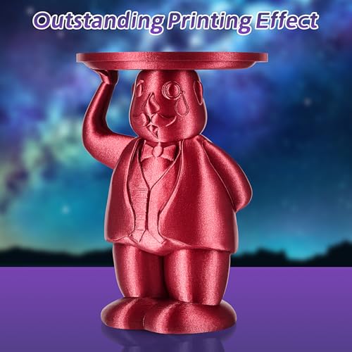 ERYONE Sparkly Glitter Shining PLA Filament for 3D Printer, 1.75mm +/-0.03mm, 1kg(2.2LBS)/Spool, Red - Image 5