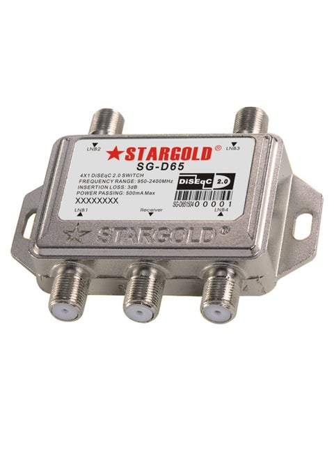 4×1 Diseqc Switch High Efficiency Satellite Signal Switch with 950 to 2400MHz Frequency Range and 500mA Power Passing