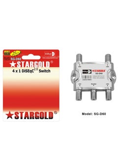 Stargold 4×1 Diseqc Switch High Efficiency Satellite Signal Switch with 950 to 2400MHz Frequency Range and 500mA Power Passing  - Image 2