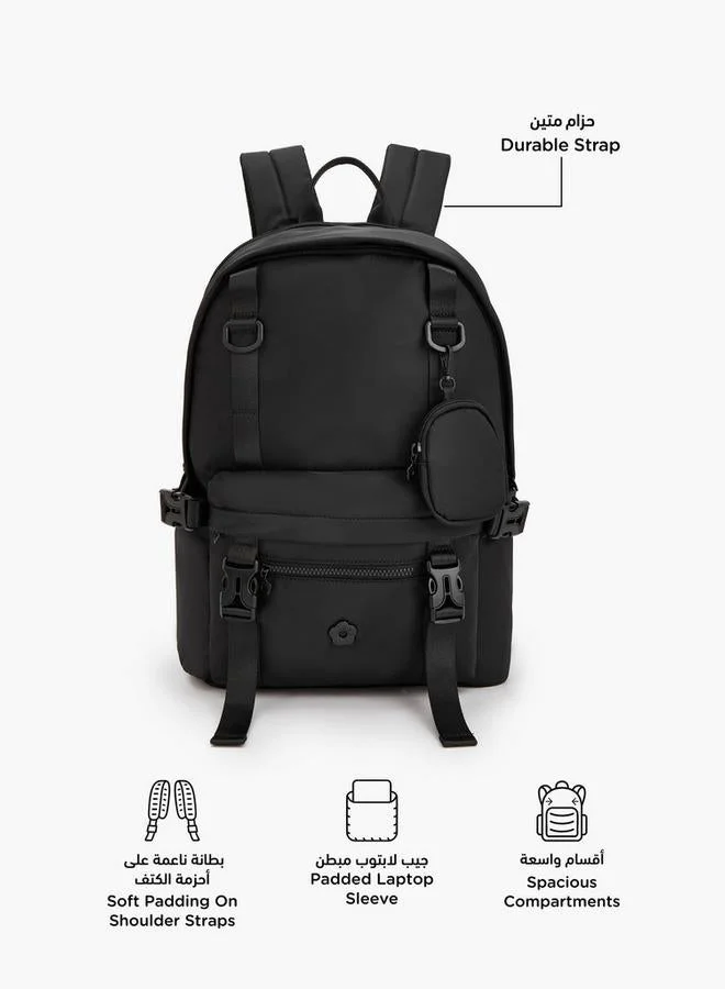 Missy BLACK Solid Tactical Backpack With Detachable Pouch  | Best Price UAE